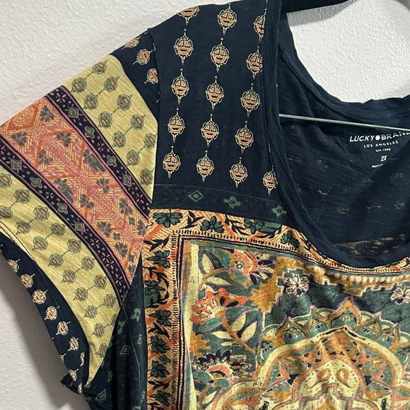 Lucky Brand Navy Patterned Women's Tee - Picture 3 of 9